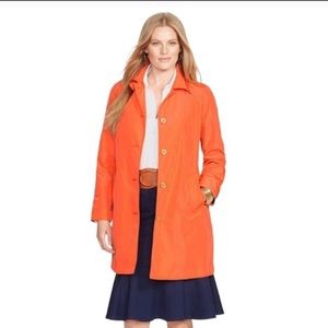 Ralph Lauren Orange Nylon Trench Style Jacket